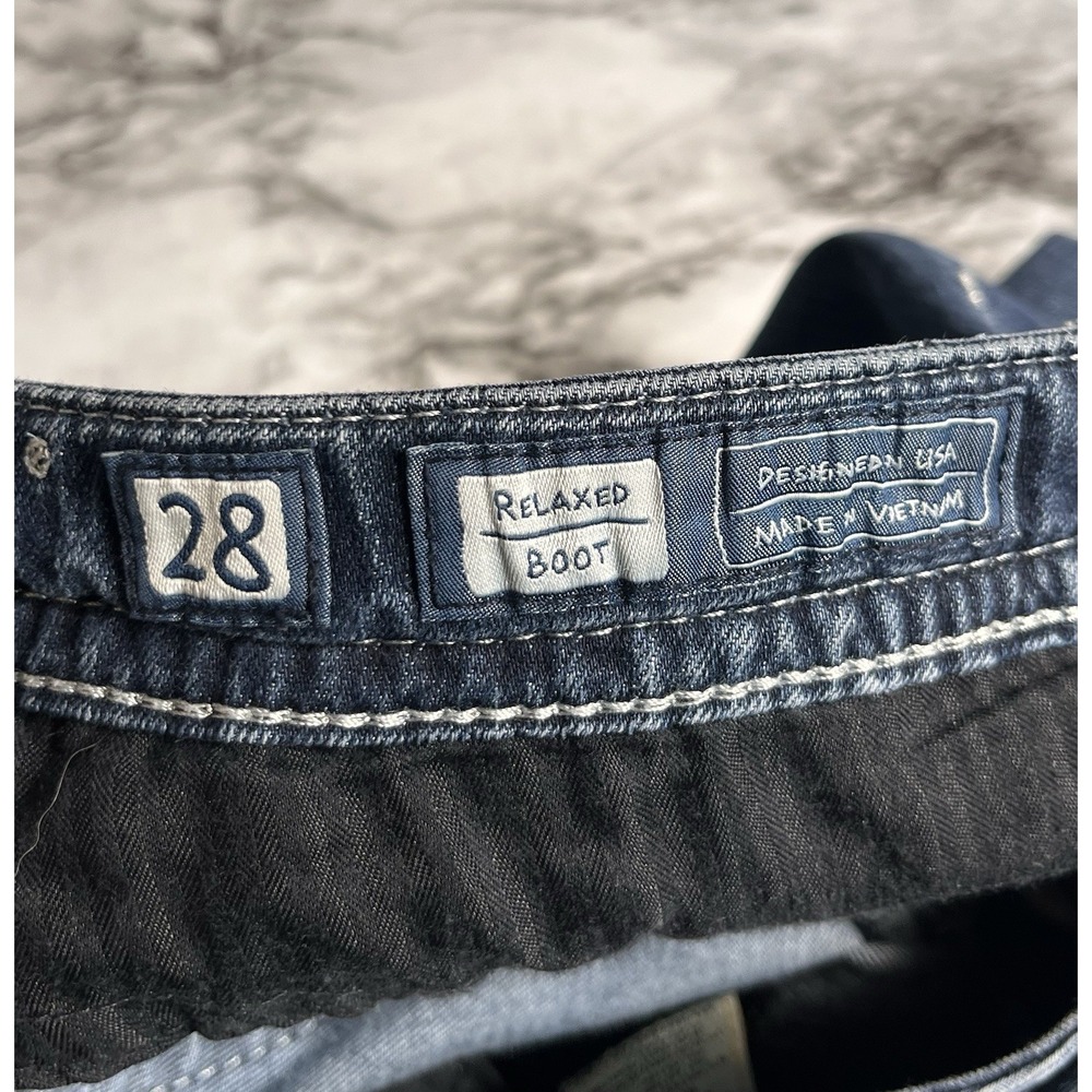 Miss Me Relaxed Bootcut Denim Jeans Embellished pockets 28X32 Y2K Low Rise - Picture 5 of 11